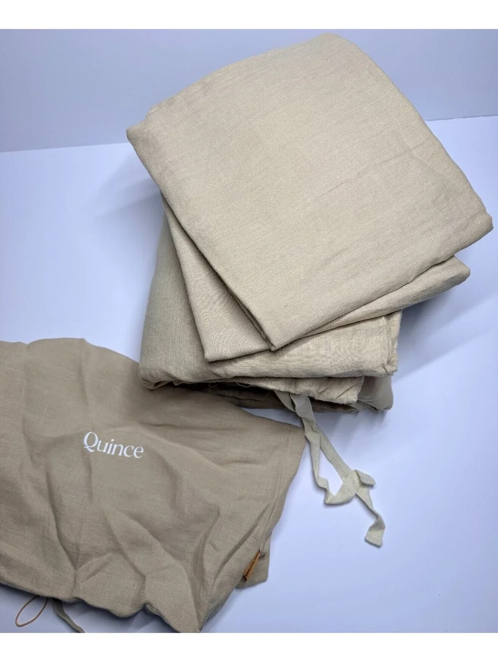 Quince European Linen Duvet Cover Set King Cal King Toffee NWT Flax Linen